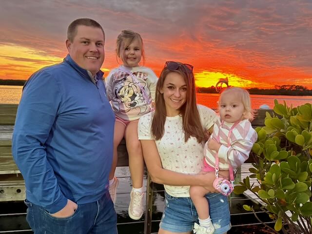 The Wood family at sunset in Ponce Inlet